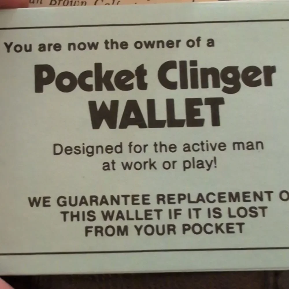Vintage Men's Brown Leather‎ Calf Pocket Clinger Wallet NWT